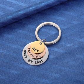 img 1 attached to 🎭 Hamilton Broadway Musical Play Merch: 'Not Throwing Away My Shot' Triple-Layer Keychain – A Perfect Gift for Teen Hamilton Fans!