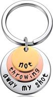 🎭 hamilton broadway musical play merch: 'not throwing away my shot' triple-layer keychain – a perfect gift for teen hamilton fans! logo