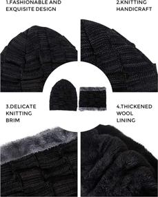 img 1 attached to 🧣 Stay Warm and Stylish: MissShorthair Men Winter Hat Scarf Set, Beanie Hat Neck Warmer for Women