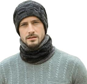 img 3 attached to 🧣 Stay Warm and Stylish: MissShorthair Men Winter Hat Scarf Set, Beanie Hat Neck Warmer for Women