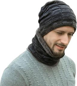 img 2 attached to 🧣 Stay Warm and Stylish: MissShorthair Men Winter Hat Scarf Set, Beanie Hat Neck Warmer for Women