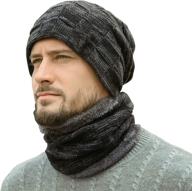 🧣 stay warm and stylish: missshorthair men winter hat scarf set, beanie hat neck warmer for women логотип