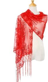 img 3 attached to Sparkling Wedding Fringed Evening Women's Accessories for Scarves & Wraps