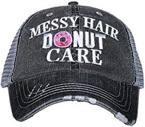 img 1 attached to 🧢 Stylish Protection and Care with KATYDID Messy Hair Donut Care Kids Juniors Trucker Hat Grey