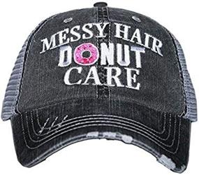 img 3 attached to 🧢 Stylish Protection and Care with KATYDID Messy Hair Donut Care Kids Juniors Trucker Hat Grey