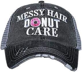 img 2 attached to 🧢 Stylish Protection and Care with KATYDID Messy Hair Donut Care Kids Juniors Trucker Hat Grey