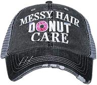 🧢 stylish protection and care with katydid messy hair donut care kids juniors trucker hat grey logo