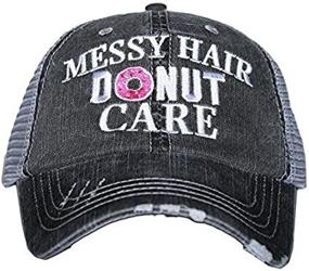 img 4 attached to 🧢 Stylish Protection and Care with KATYDID Messy Hair Donut Care Kids Juniors Trucker Hat Grey