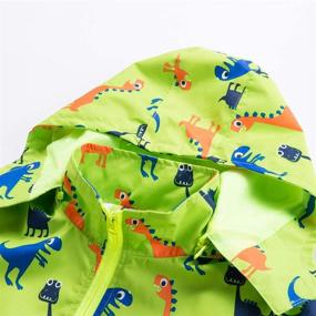 img 1 attached to Waterproof Dinosaur Boys' Raincoats Windbreaker for Jackets & Coats