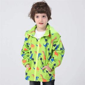 img 3 attached to Waterproof Dinosaur Boys' Raincoats Windbreaker for Jackets & Coats