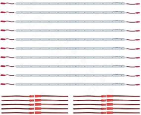 img 3 attached to Pack of 10pcs ICIH Rigid Hard LED Strip Lights Warm White 3000K SMD7020 12V - Super Bright 8W 36LEDs/0.5M LED Bar Strip Lights Backed with Import Double Sided Adhesive Tape (IH-LRS-7020WW)