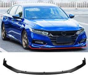 img 4 attached to 🚗 MotorFansClub Передний спойлер бампера для Honda Accord Sedan 2018 2019 | Трим защитный сплиттер спойлер, ярко-черный - набор из 3 шт.