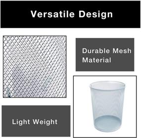 img 1 attached to 🗑️ Light Blue Steel Mesh Waste Basket - Easy to Clean Design - Garbage, Paper Clutter, Metal Wire Trash Can Bin for Home and Office - 11.75 x 13.75 Inch