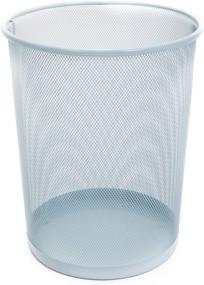 img 4 attached to 🗑️ Light Blue Steel Mesh Waste Basket - Easy to Clean Design - Garbage, Paper Clutter, Metal Wire Trash Can Bin for Home and Office - 11.75 x 13.75 Inch