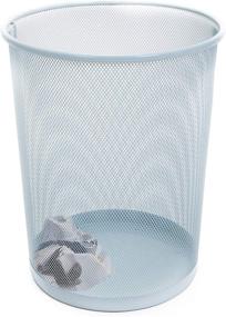 img 3 attached to 🗑️ Light Blue Steel Mesh Waste Basket - Easy to Clean Design - Garbage, Paper Clutter, Metal Wire Trash Can Bin for Home and Office - 11.75 x 13.75 Inch