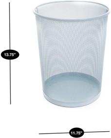 img 2 attached to 🗑️ Light Blue Steel Mesh Waste Basket - Easy to Clean Design - Garbage, Paper Clutter, Metal Wire Trash Can Bin for Home and Office - 11.75 x 13.75 Inch