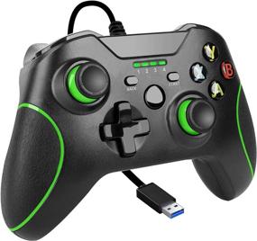 img 4 attached to 🎮 Gobub Wired Controller - Enhanced 2.4GHZ Gamepad for Xbox Series X, One, and PC - Dual Vibration - Black