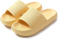 🩴 prekeewil pillow slippers for women and men - non slip slides with quick drying massage - open toe super soft thick sole sandals for bathroom, shower, beach, pool, gym, house slipper - indoor & outdoor use logo