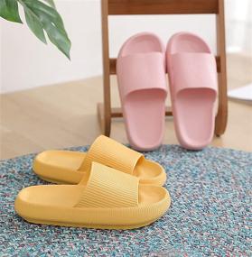 img 1 attached to 🩴 Prekeewil Pillow Slippers for Women and Men - Non Slip Slides with Quick Drying Massage - Open Toe Super Soft Thick Sole Sandals for Bathroom, Shower, Beach, Pool, Gym, House Slipper - Indoor & Outdoor Use