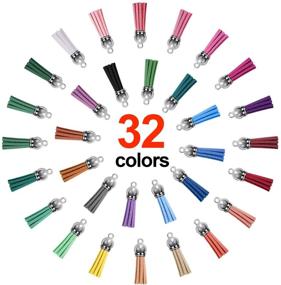 img 2 attached to 168 Pcs Key Ring Acrylic Blanks Keychain Tassels Set - Includes 32 Clear Acrylic Keychain Blanks, 32 Key Rings with Chain, 32 Keychain Tassels, 20 Star Pendants, and 52 Jump Rings