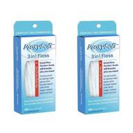 🦷 proxysoft 3-in-1 dental floss: pre-cut ortho floss threaders for braces, bridges, implants, with built-in soft proxy brush & stiff threader flosser - 2 pack logo