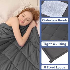 img 2 attached to 🛌 Ourea Weighted Blanket Twin for Adults - 15 lbs, 48"x 72", Twin Size - Heavy Blanket 15 pounds Full Size - Ideal for 150-170 lbs - Breathable Material with Glass Beads