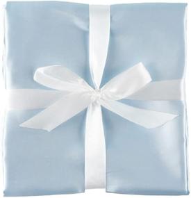 img 4 attached to 👶 Heavens Cuddles Double-Sided Pure Satin Baby Blanket - Light Blue, 48"x36