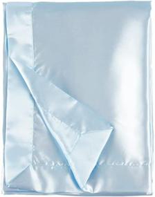 img 3 attached to 👶 Heavens Cuddles Double-Sided Pure Satin Baby Blanket - Light Blue, 48"x36