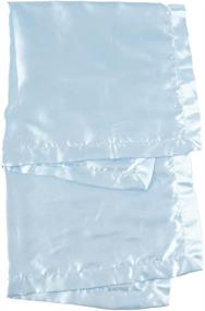 img 2 attached to 👶 Heavens Cuddles Double-Sided Pure Satin Baby Blanket - Light Blue, 48"x36