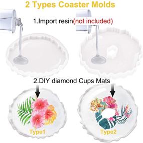img 1 attached to 🖼️ Set of 4 Resin Coaster Molds - Silicone Casting Molds for DIY Crafts, Home Decorations, and Coaster Making Tools