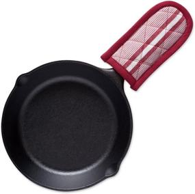img 1 attached to 🍳 DII Коллекция для кухни двойной полосы шеф-повара: 3-х частный набор ручек сковороды для эффективного приготовления еды и выпечки, размер 6х3 в бардовом цвете.