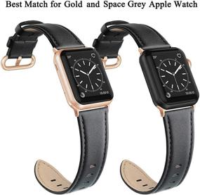 img 3 attached to 👉 SWEES Genuine Leather Band Compatible with iWatch Series 7 6 5 4 3 2 1 - Replacement Strap with Rose Gold Buckle - Suitable for iWatch 41mm 40mm 38mm - Designed for Sports & Edition Women