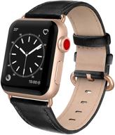👉 swees genuine leather band compatible with iwatch series 7 6 5 4 3 2 1 - replacement strap with rose gold buckle - suitable for iwatch 41mm 40mm 38mm - designed for sports & edition women logo