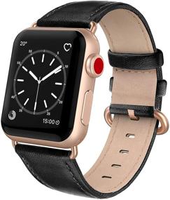 img 4 attached to 👉 SWEES Genuine Leather Band Compatible with iWatch Series 7 6 5 4 3 2 1 - Replacement Strap with Rose Gold Buckle - Suitable for iWatch 41mm 40mm 38mm - Designed for Sports & Edition Women