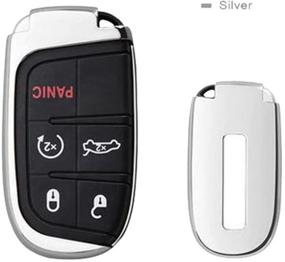 img 3 attached to 🔑 Silver Soft TPU Remote Smart Key Fob Cover Case for Chrysler 200 300, Dodge Charger Challenger Dart Durango Journey, Jeep Grand Cherokee Renegade, and more