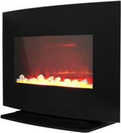 🔥 warm house electric fireplace heater - stylish black curved glass design logo