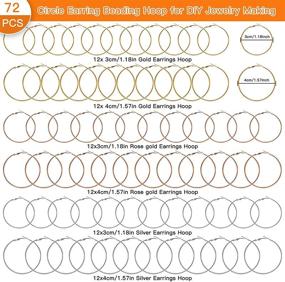 img 3 attached to 📿 72Pcs Circle Beading Earring Hoop for Jewelry Making - Round Open Beading Hoop Earrings for DIY Craft Earring Jewelry (3 Color, 2 Sizes)