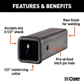 img 2 attached to 🚚 CURT 49510 2.5" x 10" Weld-On Raw Steel Trailer Hitch Receiver Tube