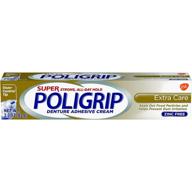 🦷 3-pack super poligrip крем для клея для протезов extra care 2.20 унции - надежное удержание и комфорт для протезов логотип