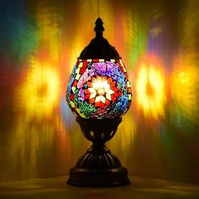 img 4 attached to Marrakech Turkish Table Lamp: Exquisite Mosaic Glass Egg Shaped Night Light for Living Room & Bedroom - Perfect Christmas Decorations and Gift