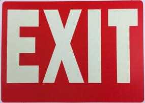 img 1 attached to 🔆 Glow-in-The-Dark Exit Sign 12x9 Inches, Photoluminescent - (4 Pack) by natraco
