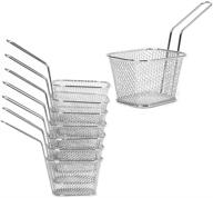 🍟 premium 4-inch stainless steel mini french fry chips baskets net - ideal for chips, onion rings, chicken wings - silver, set of 8 logo