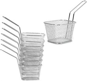 img 4 attached to 🍟 Premium 4-Inch Stainless Steel Mini French Fry Chips Baskets Net - Ideal for Chips, Onion Rings, Chicken Wings - Silver, Set of 8