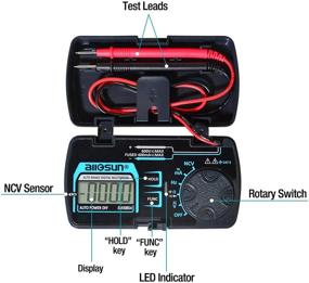 img 3 attached to 🔧 ALLSUN EM3085A 3 3/4 Digits Autoranging Pocket Digital Multimeter Mini Multi Tester for Home Measuring Tools - AC/DC Voltage, Current, Resistance, Capacitance, Frequency, Diode, and Continuity - LCD Display