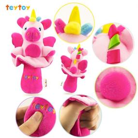 img 2 attached to 🐴 Soft Baby Rattles: Teytoy 2pcs Pink Horse & Angel Pig Toys for 3-12 Month Baby Girl - Perfect for Baby Shower