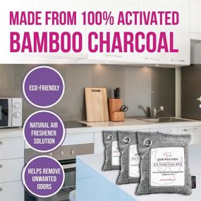 img 2 attached to PINK RHINO LABS Bamboo Charcoal Air Purifying Bag Odor Eliminator for Home and Car - Kid and Pet Friendly Fresheners and Odor Absorber - Activated Bamboo Charcoal 8x200g