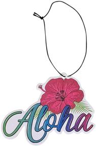 img 4 attached to 🌺 3-Pack Aloha Designs Aloha Hawaii Hibiscus Coconut Air Freshener - Long Lasting, Colorful Letters, Hawaiian Tropical Scented - Decorative Hanging Air Freshener for Car, Closet, Home, Garage & Office