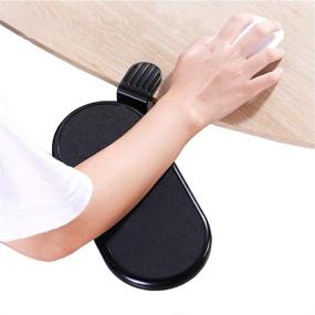 img 4 attached to Maximize Comfort and Efficiency with FUZADEL Ergonomic Desk Clamp-On Mouse Platform Extension - Black