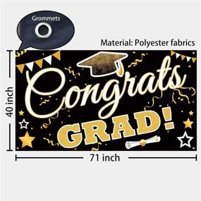 img 2 attached to Ivenf Graduation Decorations 2021 Party Backdrop Banner, Large Black Gold Photo Booth Props Decorations - Extra 71&#34; x 40&#34; Size, for Congrats Grad Home Outdoor Indoor Supplies