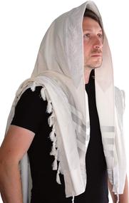 img 4 attached to 🧣 Women's Tallit Prayer Scarves & Wraps with Tzitzit - Cotton Mitzvah Accessories